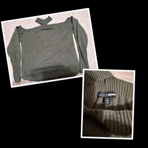 Fashion Nova Women’s Plus Size Green Turtleneck Sweater